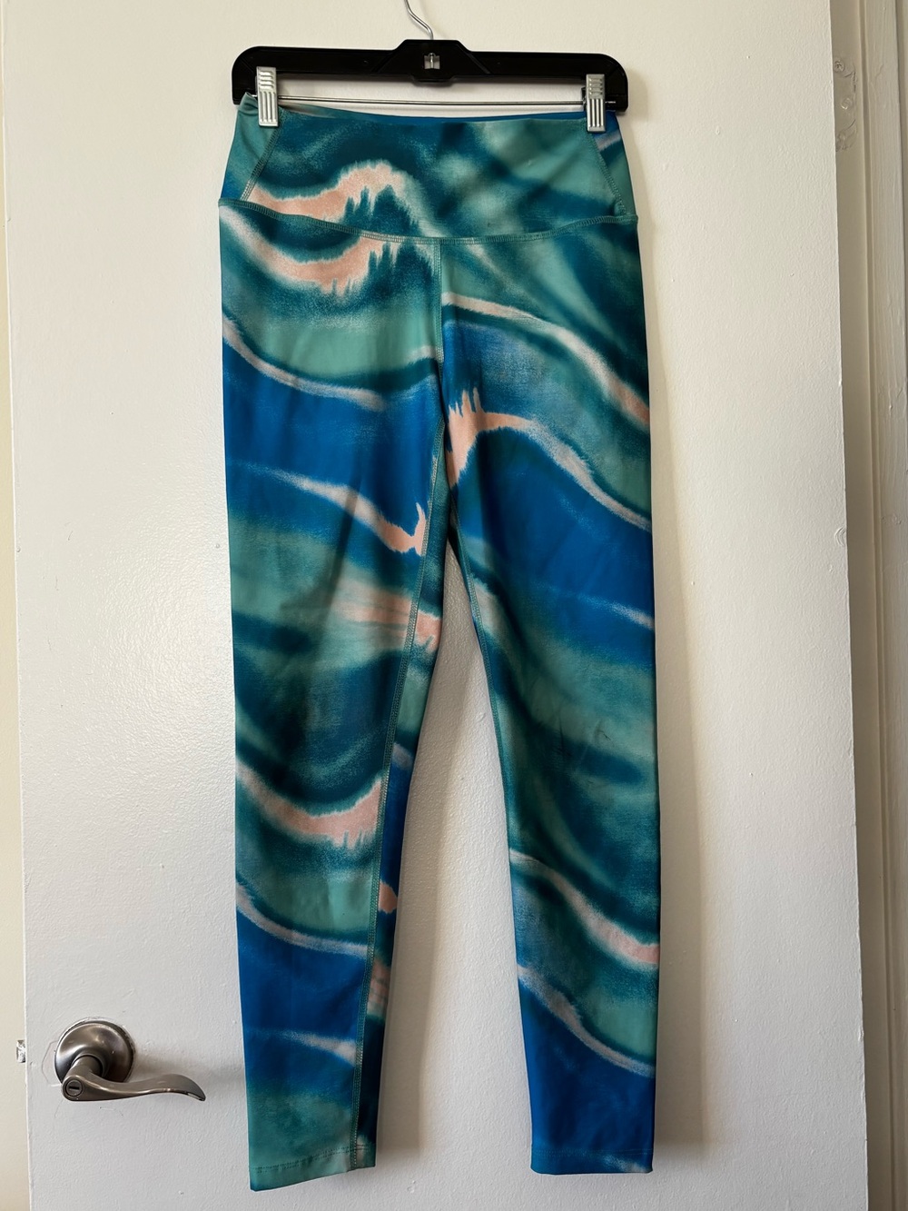Splits59 Teal, Blue and Pink Wave-Print Kids Leggings